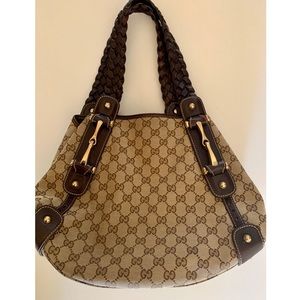 Authentic Gucci Monogram Large Bree Hobo Bag *USED